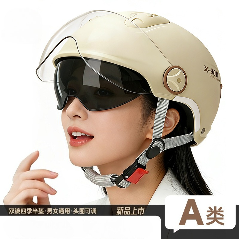 Motorcycle Gear Essentials - Universal Summer Helmet E-Bike Motorcycle Half