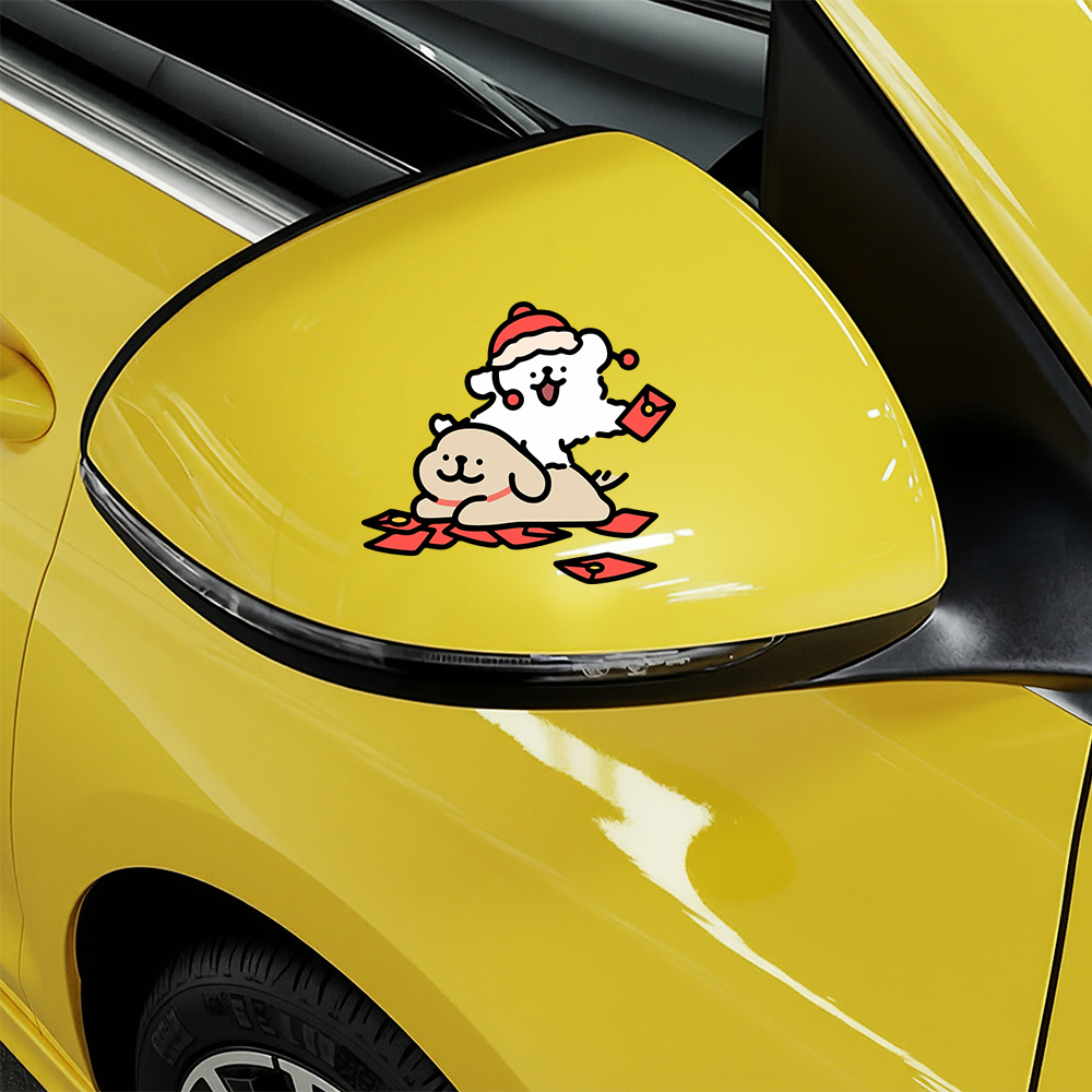 Cartoon Puppy Maltese Car Stic - Motorcycle Gear For Dogs review and price